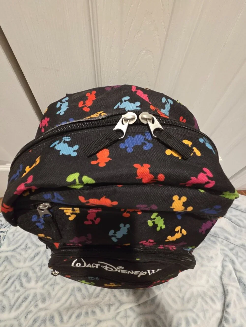 Authentic Disney Parks Backpack Colorful Rainbow Mickey Mouse Silhouettes